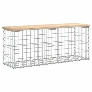 vidaXL tömör fenyőfa gabion kerti pad 103x31, 5x42 cm kép