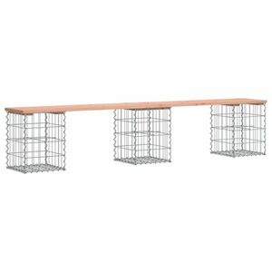 vidaXL tömör duglászfenyő gabion kerti pad 203x31x42 cm kép