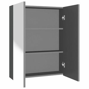 vidaXL antracitszürke MDF tükrös fürdőszobaszekrény 60 x 15 x 75 cm kép