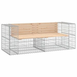 vidaXL tömör fenyőfa gabion kerti pad 184x71x65, 5 cm kép