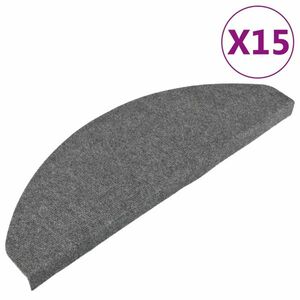 vidaXL 15 db szürke öntapadó lépcsőszőnyeg 65x22, 5x3, 5 cm kép