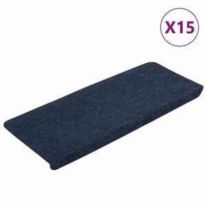 vidaXL 15 db kék öntapadó lépcsőszőnyeg 65x24, 5x3, 5 cm kép