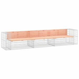 vidaXL tömör duglászfenyő gabion kerti pad 347x71x65, 5 cm kép