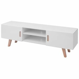 vidaXL magasfényű fehér MDF TV-állvány 150 x 35 x 48, 5 cm kép