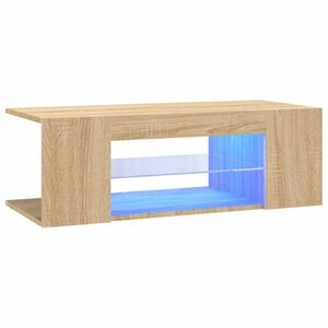 vidaXL sonoma tölgy színű TV-szekrény LED lámpákkal 90 x 39 x 30 cm kép