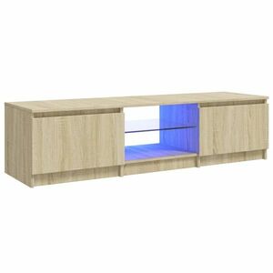 vidaXL sonoma tölgy színű TV-szekrény LED lámpákkal 140x40x35, 5 cm kép