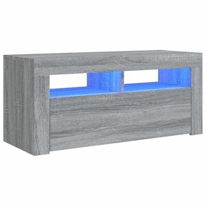 vidaXL szürke sonoma színű TV-szekrény LED-világítással 90x35x40 cm kép