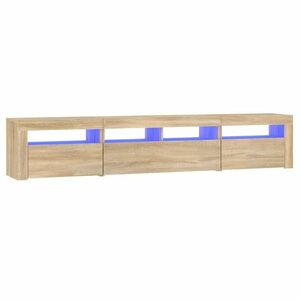 vidaXL sonoma tölgy színű TV-szekrény LED-lámpákkal 210x35x40 cm kép