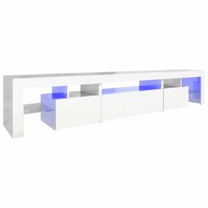 vidaXL magasfényű fehér TV-szekrény LED lámpákkal 215x36, 5x40 cm kép