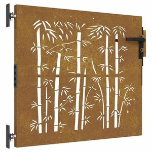 vidaXL bambuszmintás corten acél kerti kapu 85 x 75 cm kép