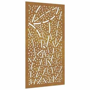 vidaXL levélmintás corten acél kerti faldísz 105 x 55 cm kép