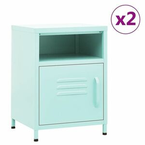 vidaXL 2 db menta acél éjjeliszekrény 35 x 35 x 51 cm kép