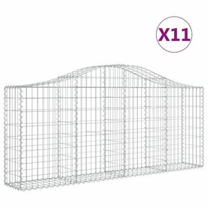 vidaXL 11 db íves horganyzott vas gabion kosár 200x30x80/100 cm kép