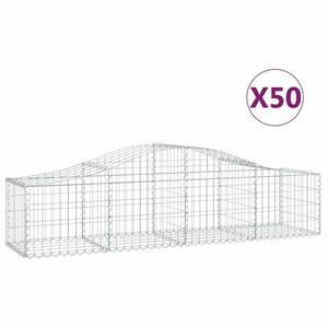 vidaXL 50 db íves horganyzott vas gabion kosár 200x50x40/60 cm kép