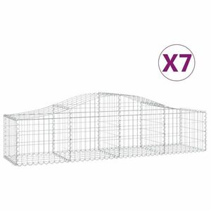 vidaXL 7 db íves horganyzott vas gabion kosár 200x50x40/60 cm kép