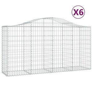 vidaXL 6 db íves horganyzott vas gabion kosár 200 x 50 x 100/120 cm kép