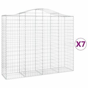 vidaXL 7 db íves horganyzott vas gabion kosár 200x50x160/180 cm kép