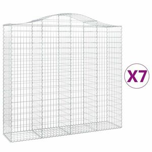 vidaXL 7 db íves horganyzott vas gabion kosár 200x50x180/200 cm kép