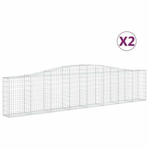 vidaXL 2 db íves horganyzott vas gabion kosár 400x30x80/100 cm kép