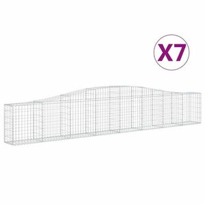 vidaXL 7 db íves horganyzott vas gabion kosár 400x30x60/80 cm kép