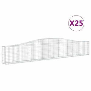 vidaXL 25 db íves horganyzott vas gabion kosár 400x30x60/80 cm kép