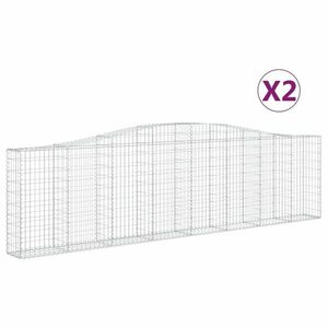 vidaXL 2 db íves horganyzott vas gabion kosár 400x30x100/120 cm kép