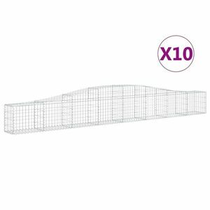 vidaXL 10 db íves horganyzott vas gabion kosár 400x30x40/60 cm kép