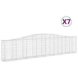 vidaXL 7 db íves horganyzott vas gabion kosár 400x30x80/100 cm kép