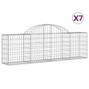 vidaXL 7 db íves horganyzott vas gabion kosár 200x30x60/80 cm kép