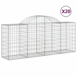 vidaXL 20 db íves horganyzott vas gabion kosár 200x50x80/100 cm kép