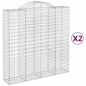 vidaXL 2 db íves horganyzott vas gabion kosár 200x50x200/220 cm kép