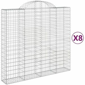 vidaXL 8 db íves horganyzott vas gabion kosár 200x50x180/200 cm kép