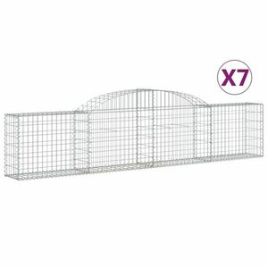 vidaXL 7 db íves horganyzott vas gabion kosár 300x30x60/80 cm kép