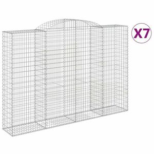 vidaXL 7 db íves horganyzott vas gabion kosár 300x50x200/220 cm kép