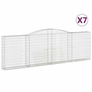 vidaXL 7 db íves horganyzott vas gabion kosár 400x30x120/140 cm kép