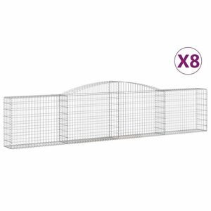 vidaXL 8 db íves horganyzott vas gabion kosár 400x30x80/100 cm kép