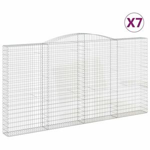 vidaXL 7 db íves horganyzott vas gabion kosár 400x30x200/220 cm kép