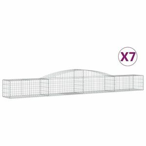 vidaXL 7 db íves horganyzott vas gabion kosár 400x50x40/60 cm kép