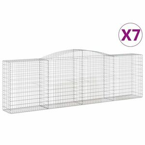 vidaXL 7 db íves horganyzott vas gabion kosár 400x50x120/140 cm kép