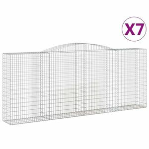 vidaXL 7 db íves horganyzott vas gabion kosár 400x50x160/180 cm kép