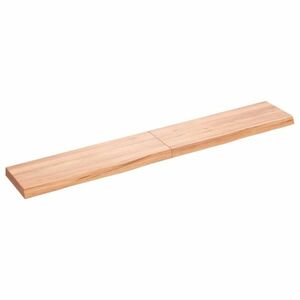 vidaXL világosbarna kezelt tömör fa fürdőszobai pult 180x30x(2-6) cm kép