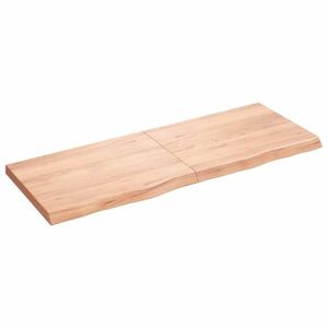 vidaXL világosbarna kezelt tömör fa fürdőszobai pult 160x60x(2-6) cm kép