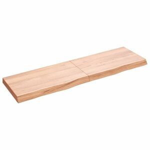 vidaXL világosbarna kezelt tömör fa fürdőszobai pult 140x40x(2-6) cm kép