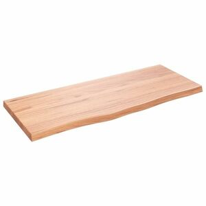 vidaXL világosbarna kezelt tömör fa fürdőszobai pult 100x40x(2-4) cm kép