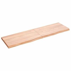 vidaXL világosbarna kezelt tömör tölgyfa asztallap 140x40x(2-4) cm kép