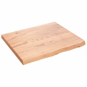 vidaXL világosbarna kezelt tömör fa fürdőszobai pult 60x50x(2-4) cm kép