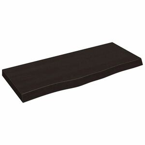 vidaXL sötétbarna kezelt tömör fa fürdőszobai pult 100x40x(2-6) cm kép