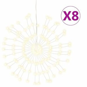 vidaXL 8 db karácsonyi meleg fehér csillagfény 140 db LED 17 cm kép