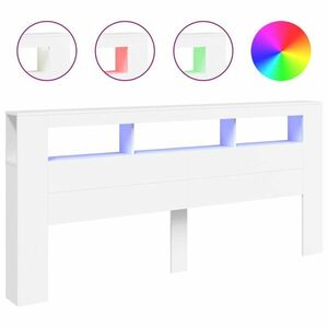vidaXL fehér szerelt fa LED-es fejtámla 220x18, 5x103, 5 cm kép