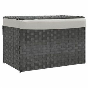 vidaXL szürke polyrattan szennyeskosár fedéllel 55, 5 x 35 x 34 cm kép